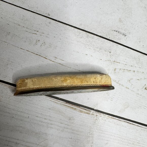 Vintage Nail Buffer • Iridescent Celluloid Top • Bone Handle • Vanity Manicure T - Picture 3 of 4